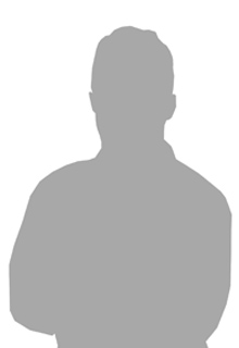 A gray silhouette of a man from the torso up