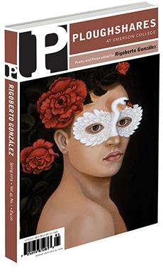 Image of a journal cover with a woman wearing a swan mask and roses in her hair.