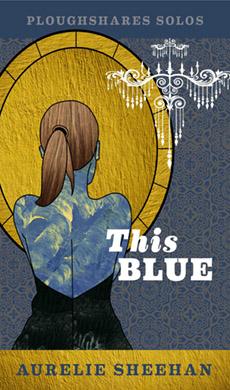 A solo cover of a drawn blue woman's back, facing a golden opaque mirror