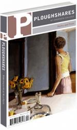 A journal cover: painting of a girl facing away from a set table with sunflowers on it