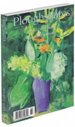 A journal cover with a painting of vivid greens plants in a purple vase